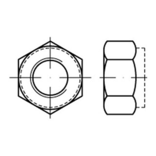 DIN 6924 Selbstsichernde Sechskantmutter, Edelstahl, blank A 2