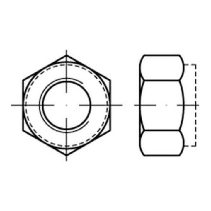 DIN 6924, 982/ISO 7040 Selbstsichernde Sechskantmutter M 6 x 1 Stahl galvanisch verzinkt