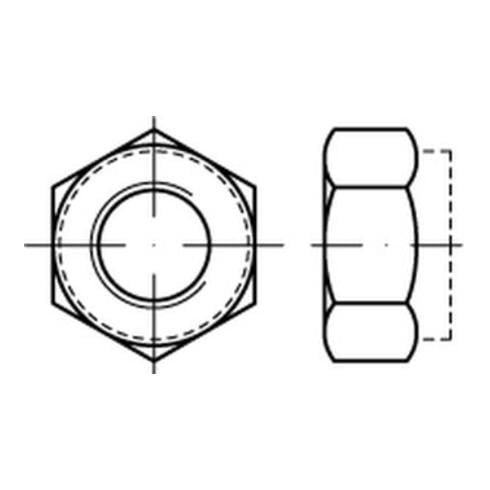 DIN 6925/ISO 10513 Selbstsichernde Sechskantmutter M 10 x 1,25 Stahl galvanisch verzinkt