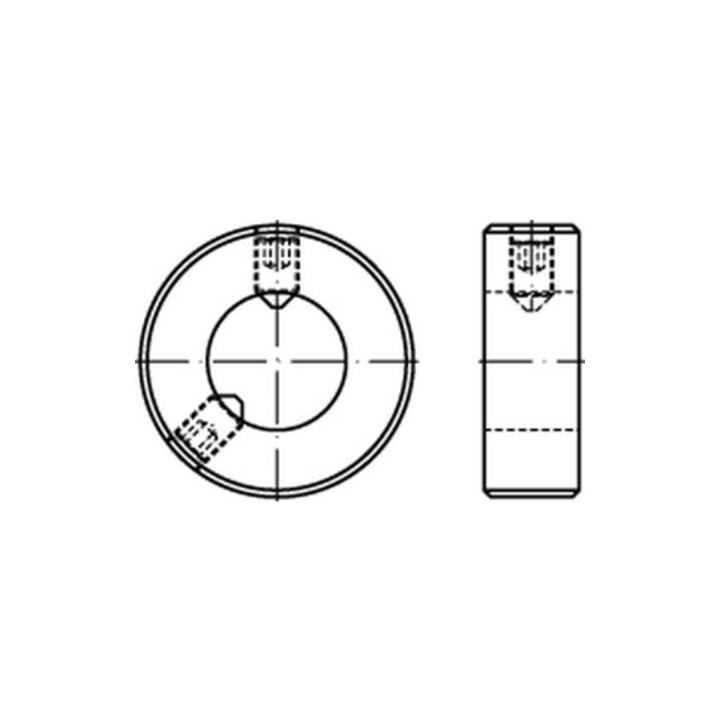 DIN 703 Stellringe schwere Reihe ein Gewindestift mit Schlitz