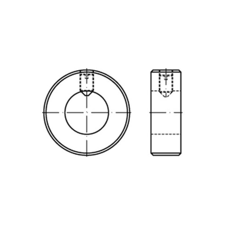 DIN 705 Stellringe, leichte Reihe, mit Gewindestift 1.4571 A 16 A 5 S