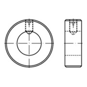 DIN 705 Form A Stellring mit Gewindestift, leichte Reihe, mit Bohrung für Kegelstift, Stahl, blank