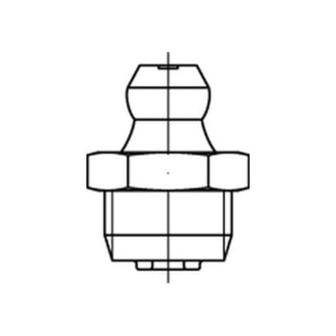 DIN 71412 Kegelschmiernippel 5.8  galv. verzinkt Sechskant