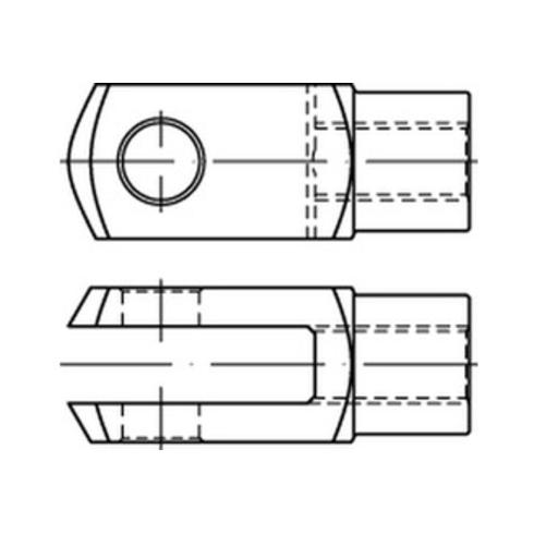 DIN 71752 Gabelkopf Stahl  galv. verzinkt