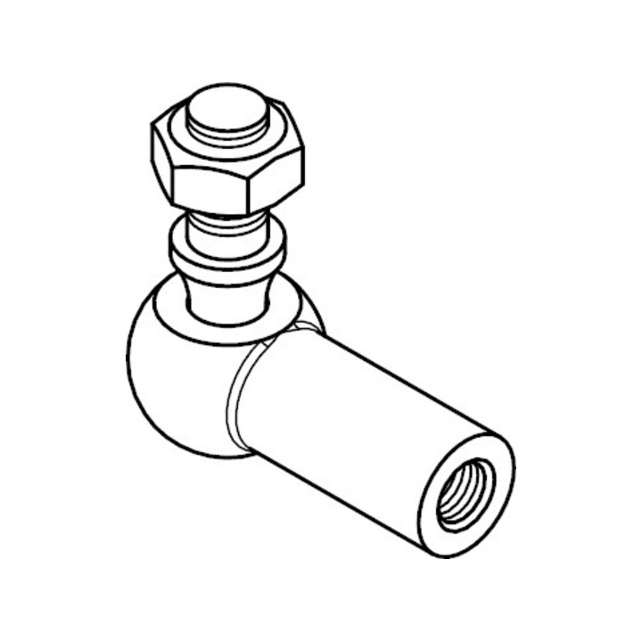 DIN 71802 Rotule d'angle avec goujon fileté, écrou hexagonal et clip de sécurité, ST galZn AS 19-M14x1,5 HP