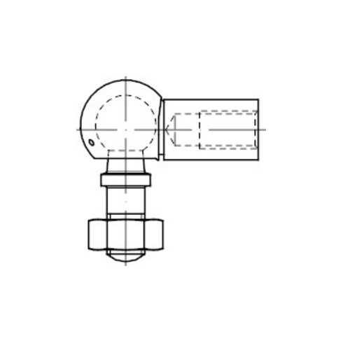 DIN 71802 Rotule d'angle avec goujon fileté, écrou hexagonal et goupille de sécurité, ST galZn AS 8-M5 HP