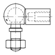 DIN 71802 Rotule d'angle avec goujon fileté, écrou hexagonal et goupille de sécurité, ST galZn AS 8-M5 HP