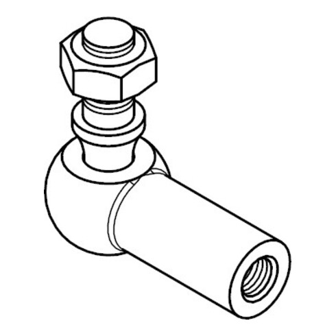 DIN 71802 Rotule d'angle avec goujon fileté, écrou hexagonal et goupille de sécurité, ST galZn AS 8-M5 HP