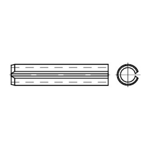 DIN 7346 Spannstift (Spannhülse), leichte Ausführung, FST 2x22 HP