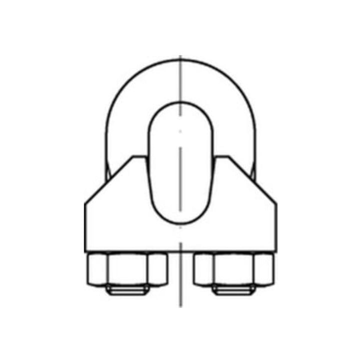 DIN 741 Drahtseilklemme Stahl 13 mm / M 10 1/2 galv. verzinkt