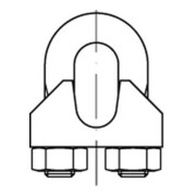 DIN 741 Drahtseilklemmen Stahl 6,5mm / M 5 1/4 ähnl. DIN 741, gal Zn gal Zn S-3