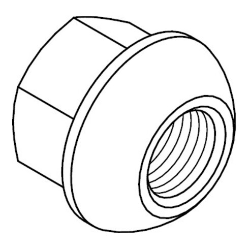 DIN 74361 Écrou à collerette sphérique, 8 A M20x1,5 HP