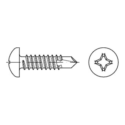 DIN 7504 Bohrschraube, ST galZn M (alt N) -H 3,9x45 HP
