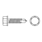 DIN 7504/ISO 15480 Form K Sechskant-Bohrschraube VG 6,3x110 Stahl galvanisch verzinkt m. Flansch-3