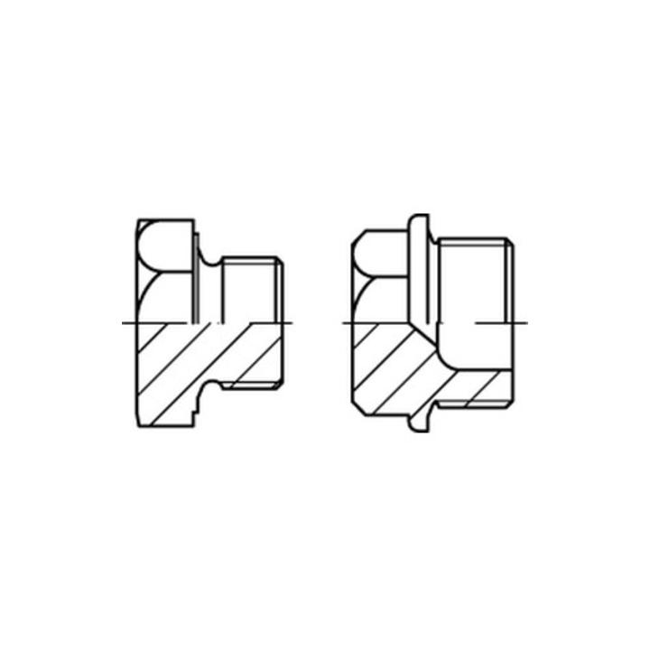 DIN 7604 Form A Sechskant-Verschlussschraube Feingewinde VG M12x1,5 Stahl 5.8 galvanisch verzinkt m. Bund