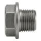 DIN 7604 Form A Sechskant-Verschlussschraube Feingewinde VG M14x1,5 Edelstahl A4 blank m. Bund