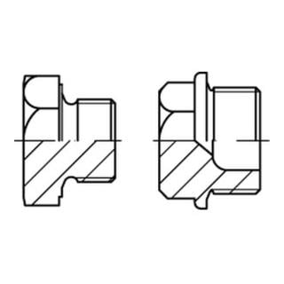 DIN 7604-A Sechskant-Verschlussschraube mit Flansch Feingewinde, Stahl 5.8