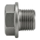 DIN 7604 Form A Sechskant-Verschlussschraube Feingewinde VG M26x1,5 Stahl 5.8 blank m. Bund