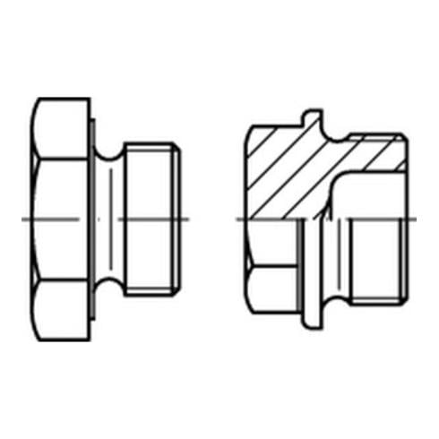 DIN 7604-C Sechskant-Verschlussschraube mit Flansch Feingewinde, Stahl 5.8, blank