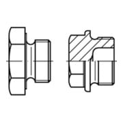 DIN 7604-C Sechskant-Verschlussschraube mit Flansch Feingewinde, Stahl 5.8, blank