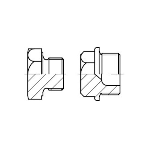 DIN 7604 Verschlussschraube mit Bund und Außensechskant, Edelstahl A4 A M22x1,5 HP