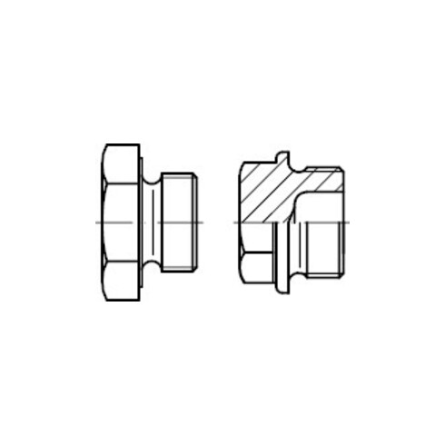 DIN 7604 Verschlussschraube mit Bund und Außensechskant, ST C M22x1,5 HP
