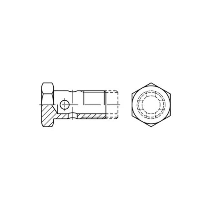 DIN 7643 Hohlschraube St. 15 - 3 M 18 x 1,5 galv. verzinkt