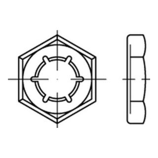 DIN 7967 Sicherungsmutter Palmutter, Federstahl rostfrei 1.4310, blank