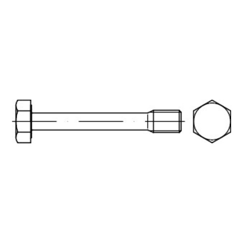 DIN 7964 Vis hexagonale tige fine, acier inox A2 K-D1 M8x20/10 HP