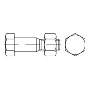 DIN 7968 Sechskant-Passschraube, für Stahlkonstruktionen, mit Mutter, Mu 5.6 tZn ÜZ M16x90 HP