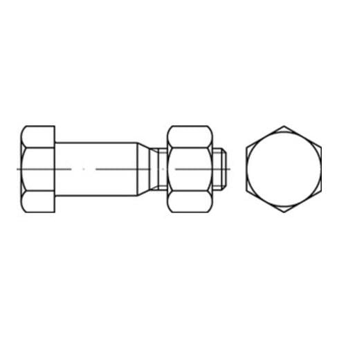 DIN 7968 Sechskant-Passschraube M16x45 Stahl 8.8 blank m. Mutter