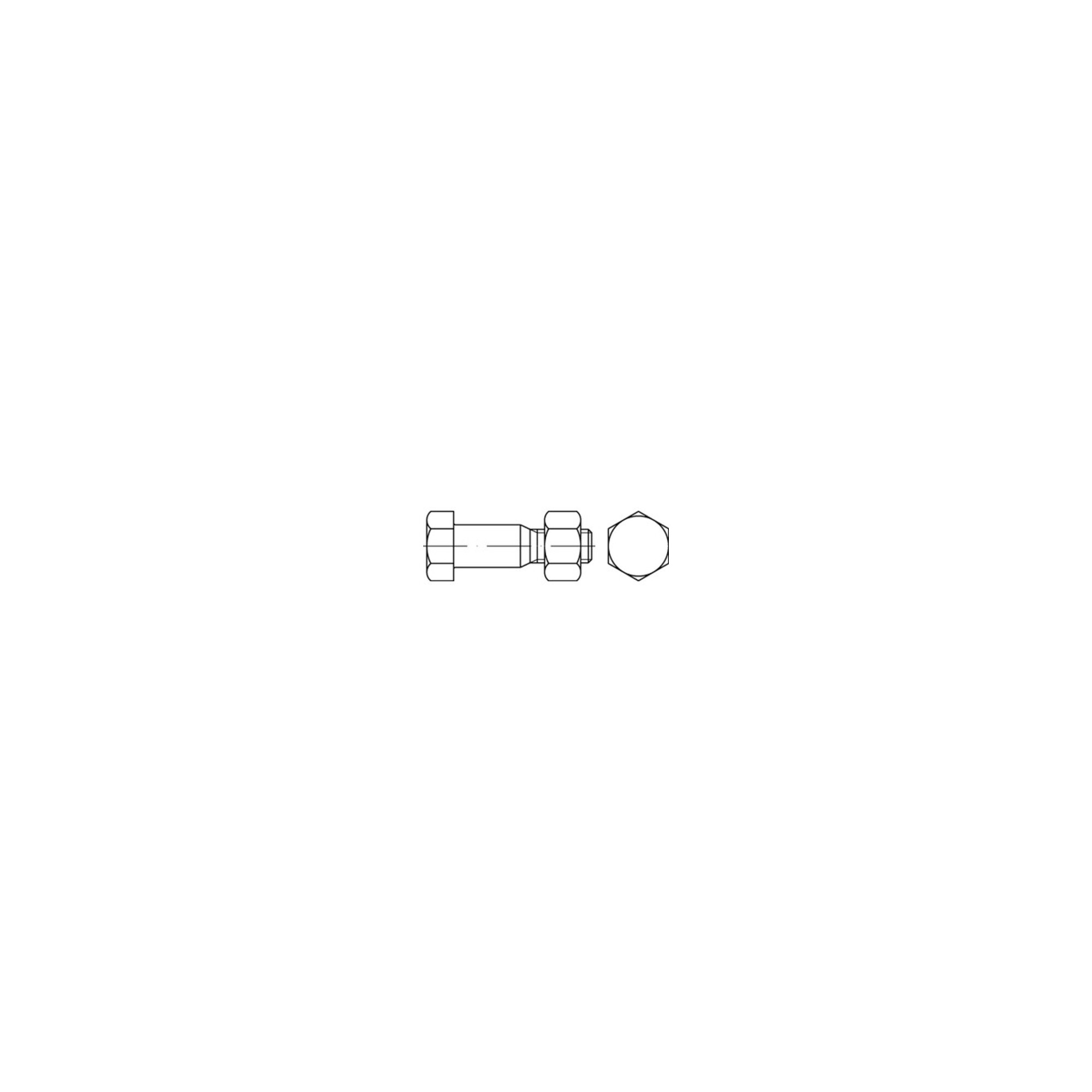 DIN 7968 Sechskant-Passschraube M16x60 Stahl 8.8 blank m. Mutter ; Industrial Quality Supplies