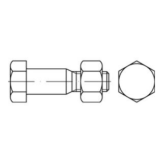 DIN 7968 Sechskant-Passschraube M20x55 Stahl 5.6 blank m. Mutter