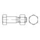 DIN 7968 Sechskant-Passschraube M24x90 Stahl 8.8 blank m. Mutter