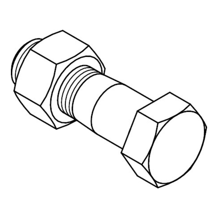 DIN 7968 Vis de calage hexagonale, pour constructions en acier, avec écrou, Mu 5.6 tZn ÜZ M24x80 HP