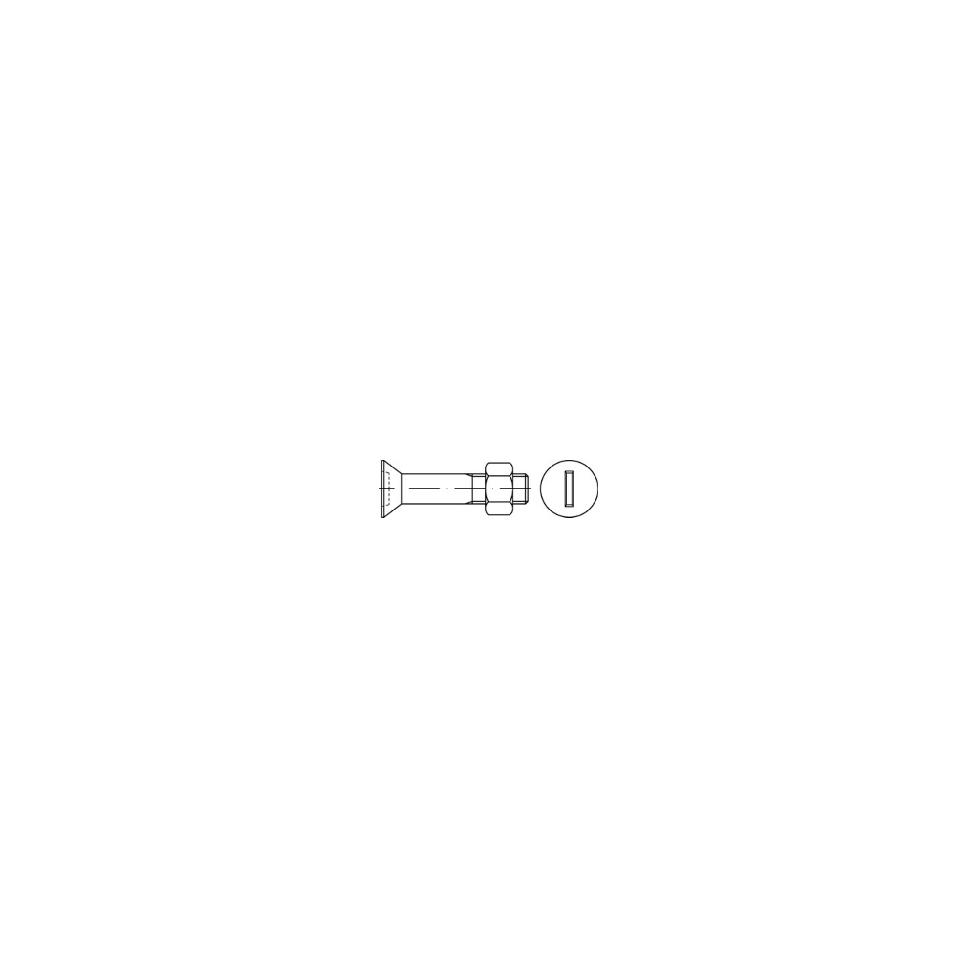 DIN 7969 Senkkopfschraube M12x40 Stahl 4.6 galvanisch verzinkt Schlitz m. Mutter ; Industrial Quality Supplies
