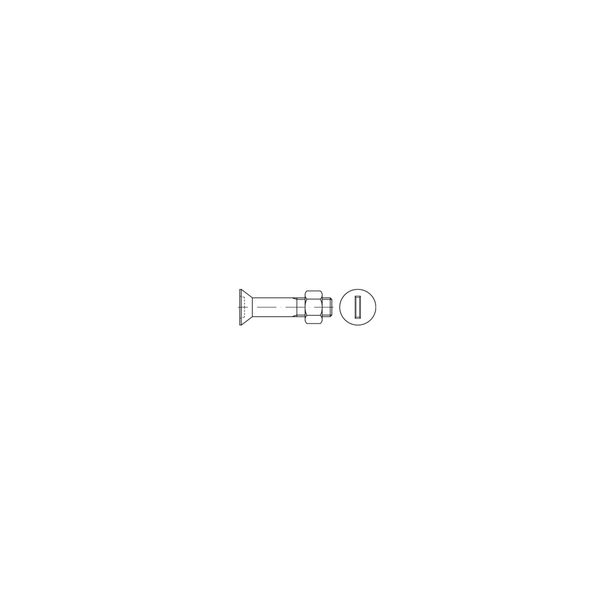DIN 7969 Senkkopfschraube M24x100 Stahl 4.6 galvanisch verzinkt Schlitz m. Mutter ; Industrial Quality Supplies