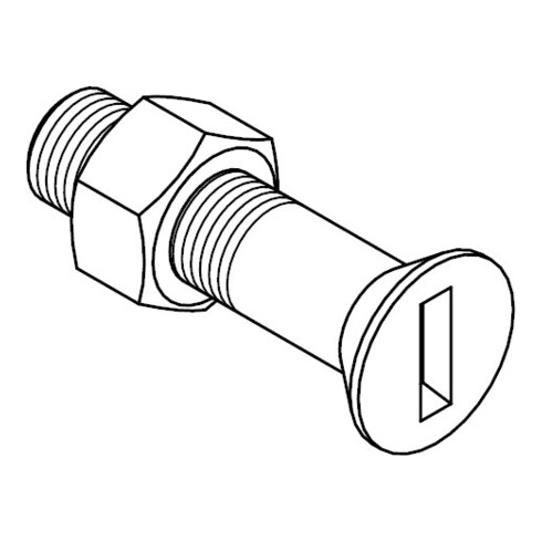 DIN 7969 Senkschraube mit Schlitz, für Stahlkonstruktionen, mit Mutter, Mu 4.6 galZn M20x65 HP