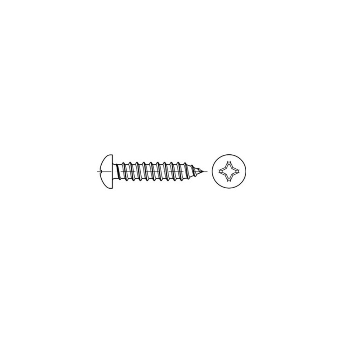 DIN 7981 A 2 Linsen-Blechschraube 2,2 x 13 -C-H A 2 S