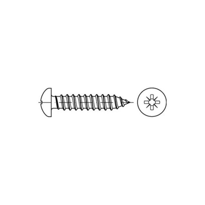 DIN 7981-C/ISO 7049 Form CZ Linsenkopf-Blechschraube VG 6,3x80 Stahl galvanisch verzinkt PZ