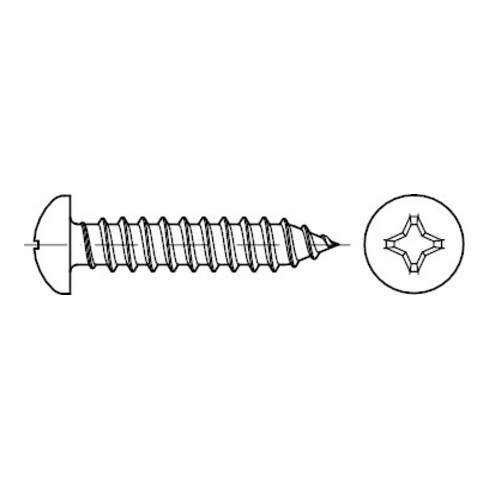 DIN 7981 Linsen-Blechschraube, Edelstahl A4 -C-H 4,2x19 HP