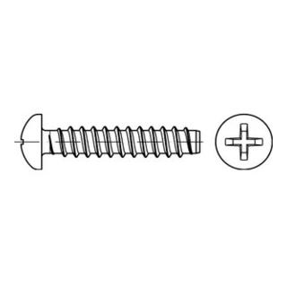 DIN 7981-F/ISO 7049 Linsen-Blechschraube mit Zapfen PH, Edelstahl A2-70, blank