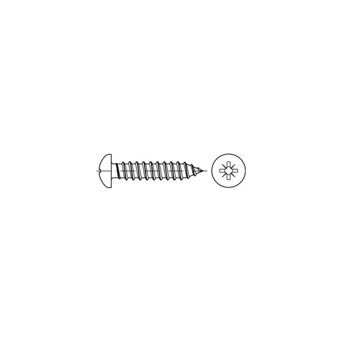 DIN 7981 Form CZ Linsenkopf-Blechschraube VG 5,5x19 Stahl galvanisch verzinkt PZ