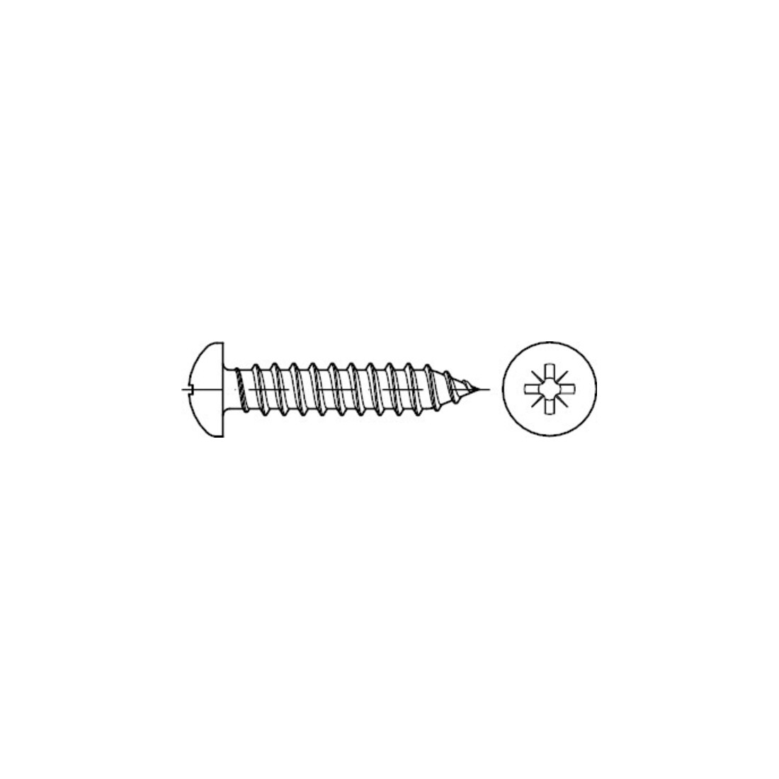 DIN 7981 Linsen-Blechschraube, ST galZn -C-Z 2,9x19 HP
