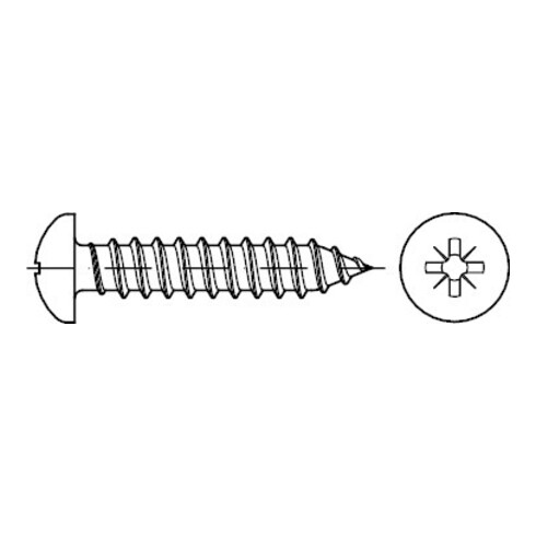 DIN 7981 Linsen-Blechschraube, ST galZn -C-Z 3,9x38 KP