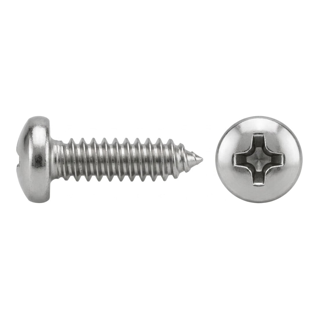 DIN 7981 Stahl Form C-H galvanisch verzinkt Linsen-Blechschrauben mit Spitze, mit Phillips-Kreuzschlitz H - Abmessung: C3,9 x 6,5-H VE=S (2000 Stück)