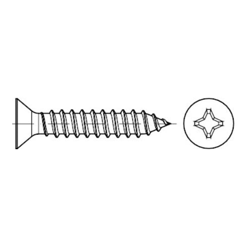 DIN 7982 Senk-Blechschraube, Edelstahl A2 -C-H 3,5x13 KP
