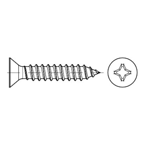 DIN 7982 Senk-Blechschraube, Edelstahl A2 -C-H 4,8x45 HP