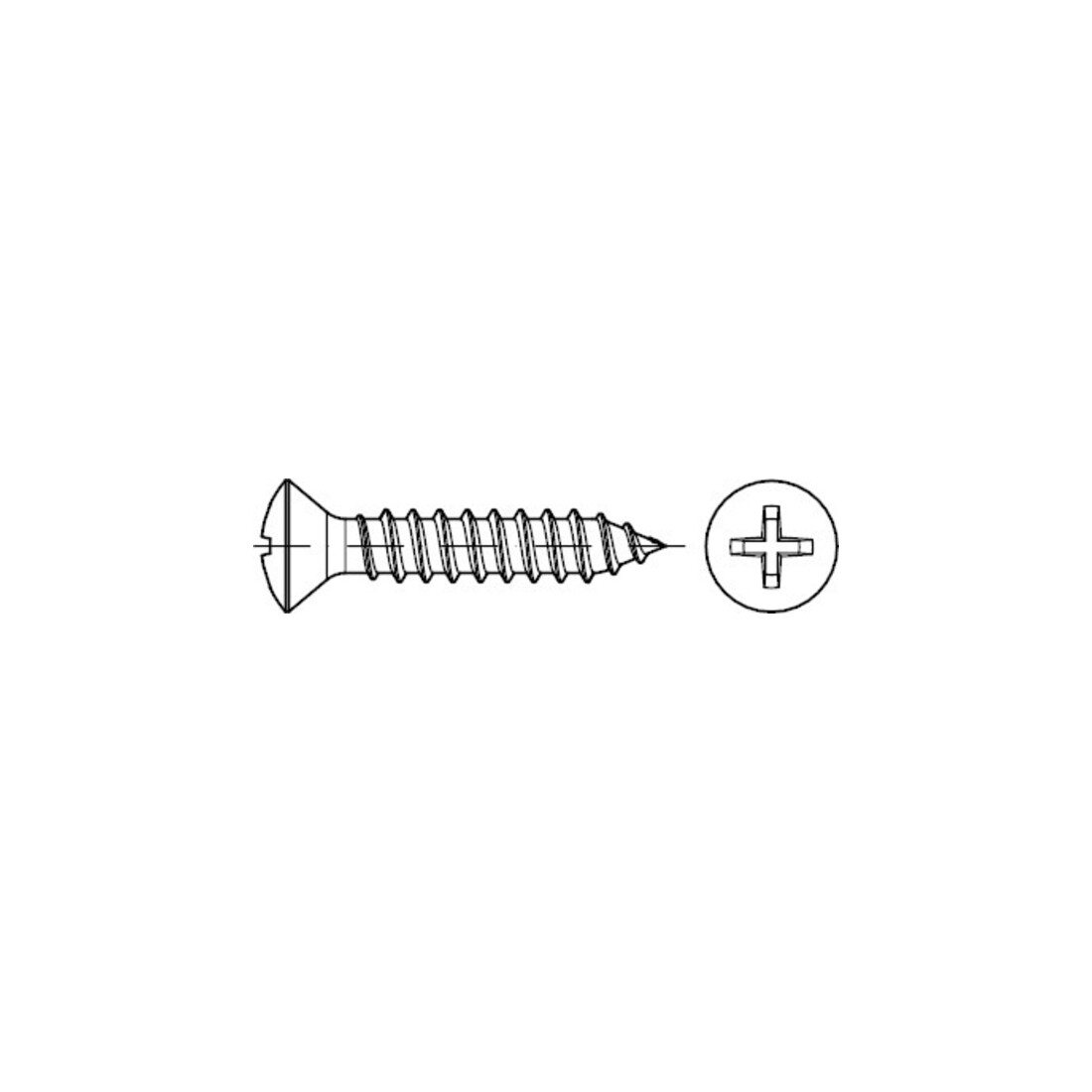 DIN 7983 Vis à tête fraisée bombée, inox A2 -C-H 4,2x22 KP