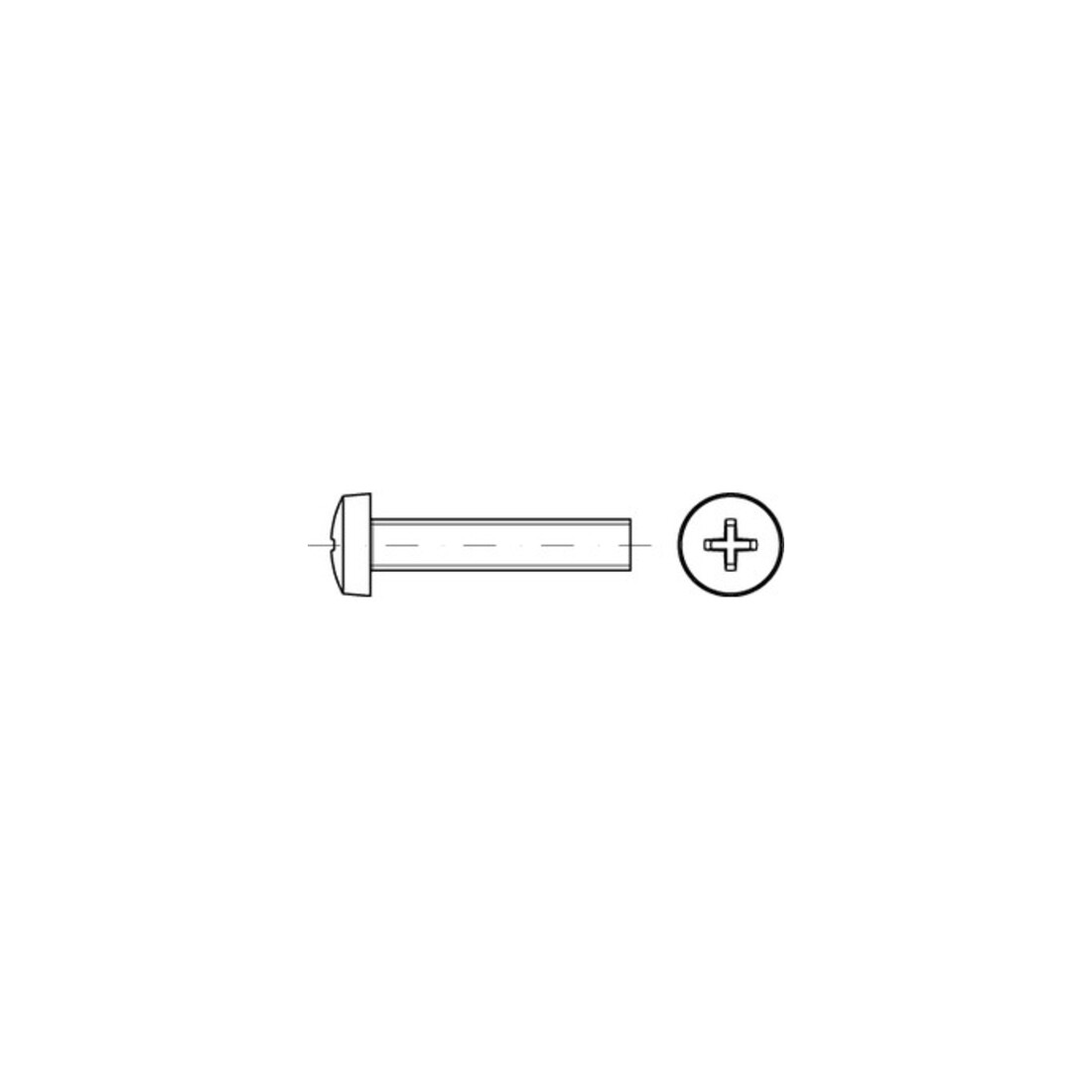 DIN 7985/ISO 7045 Linsenschraube VG M6x14 Edelstahl A2 blank PH